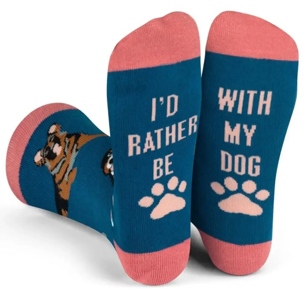 Lavley I'D RATHER BE WITH MY DOG SOCKS